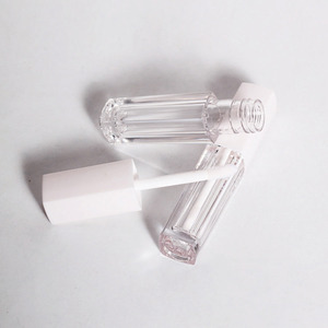 ที่กำหนดเองสแควร์ล้างสีขาวบริสุทธิ์ของเหลวลิปกลอหลอดที่มีแปรง - Product Image 4