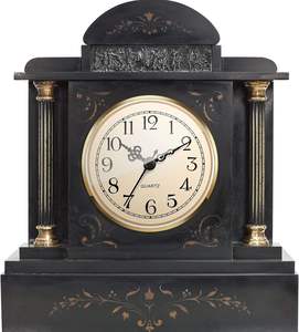 Ajuste/inserto de reloj de movimiento de cuarzo de 3-1/2 pulgadas (90mm) con adorno dorado y número arábigo, cara blanca - Product Image 6