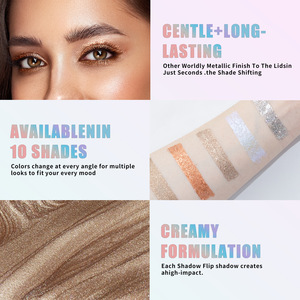 Không thấm nước lỏng <span class=keywords><strong>Eyeshadow</strong></span> <span class=keywords><strong>Palette</strong></span> 10 màu sắc Pearlescent rực rỡ sáng bóng trang điểm OEM/ODM nhãn hiệu riêng bán buôn - Product Image 3