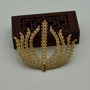 Coiffe de mariée queue de phénix, plaqué cuivre, or et argent, style ancien, ornement capillaire Hanfu, matériau pour couronne de mariage - Product Image 4