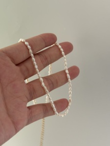 שרשרת פנינים של מים מתוקים טבעת פנינה שרשרת זהב pvd מצופה זהב אלגנטי אלגנטי שרשרת פנינים טהורים - Product Image 6