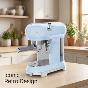 Machine à expresso semi-automatique rétro SY-122 ECF01, 15 bars, 1L, acier inoxydable, compacte, pour la maison, avec buse vapeur - Product Image 3
