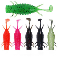Vente chaude 2025, appât de pêche artificiel souple en TPR, 8 cm, 8,2 g, 6 couleurs, ver fait à la main, appât de pêche en mer souple