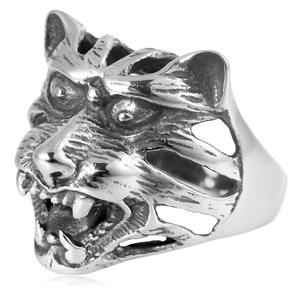 Yunnique – bague tête de tigre pour hommes, en argent et acier inoxydable, style Punk, bijoux à la mode, cadeau - Product Image 4
