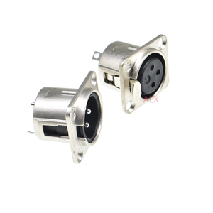 3pin XLR konektor Pria Wanita Jack soket <span class=keywords><strong>Panel</strong></span> dipasang jenis Chassis bentuk persegi perumahan logam - Product Image 3