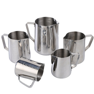 Tasse à <span class=keywords><strong>lait</strong></span> en acier inoxydable, <span class=keywords><strong>mousseur</strong></span> <span class=keywords><strong>pichet</strong></span> à <span class=keywords><strong>lait</strong></span> Durable, équipement pour café et thé, 100/150/200/350/600/1000ml - Product Image 6