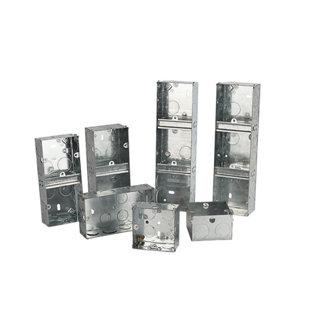 Square Coaxial Cable Electrical Metal Junction Box Iron Stainless Steel SILVER LOW VOLTAGE LOW CURRENT Switch Socket Wall Box