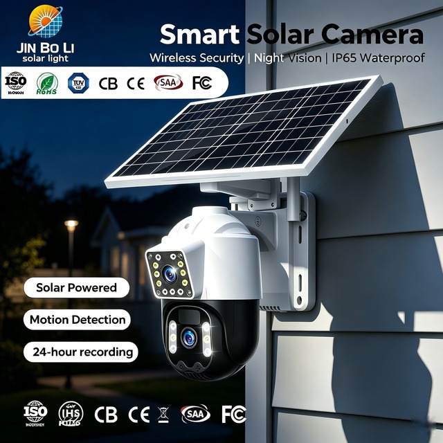 4K Solar Dual Camera WiFi Outdoor PIR Humanoid Detection 2-Way Audio Voice Alarm Wireless CCTV Security Camera