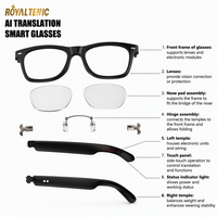 Lunettes Intelligentes Étanche avec Traduction IA, Contrôle Gestuel, Recharge Magnétique, Logo OEM, Appel Sans Fil