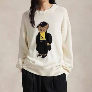 <span class=keywords><strong>Pull</strong></span> pour homme en jacquard populaire avec motif d'ours de dessin animé, de haute qualité, tendance automne-hiver, avec broderie tricotée sur le devant, logo, haute élasticité - Product Image 5