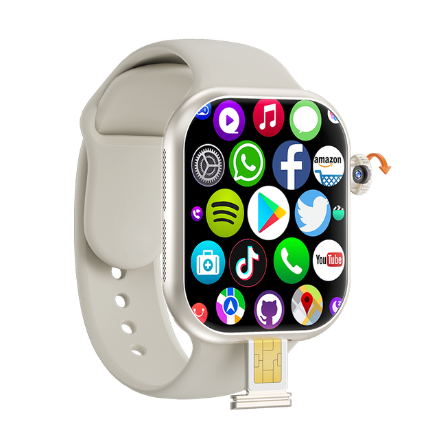 For MT107 AMOLED IP67 Waterproof Magnetic Charging Silica Gel Band 4G Android Smart Watch SIM Card GPS Heart Rate Monitor