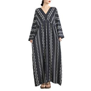 Kaftan <span class=keywords><strong>marocain</strong></span> Bubu à imprimé numérique, taille unique, longueur ras du sol, avec écharpe, style décontracté d'été, taille empire modeste - Product Image 3