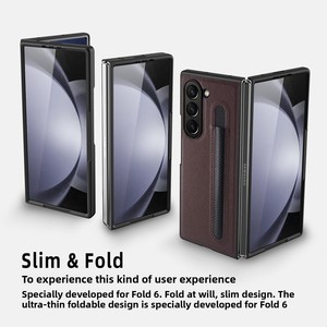 เคสโทรศัพท์หนังลายลิ้นจี่สไตล์มินิมอลสำหรับ Samsung Z Fold ลด 50% พร้อมช่องใส่ปากกา ป้องกันการตกกระแทก - Product Image 2