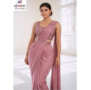 Sari traditionnel Ajmera Fashion pour fêtes, longueur standard, séchage rapide, élégant, ethnique, pour célébrations, design de créateur, pour femmes, toutes saisons - Product Image 1