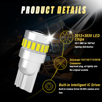 Bombilla LED T10 3014 3030 con Chip y Lente, Sin Polaridad, W5W 194 168 Canbus, para Luz de Estacionamiento y Reversa, Nueva, 18SMD, 10-30V, para Matrícula