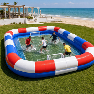 Combo Calcio EJIA Certificato ASTM & CE - Castello Gonfiabile Gigante Rosso Bianco <span class=keywords><strong>Blu</strong></span>, PVC 0,55mm, 10-15 Giocatori, per <span class=keywords><strong>Noleggio</strong></span> - Product Image 4