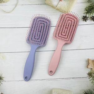 Peigne élastique incurvé à dents larges en plastique pour cheveux secs ou mouillés, usage domestique - Product Image 3