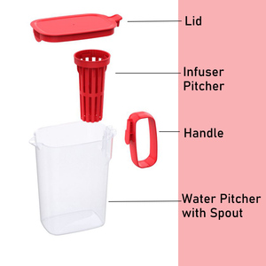 Bình nước 1.9L có nắp vòi và túi trà hoặc bộ lọc nước chanh cho bình nước bằng nhựa - Product Image 5