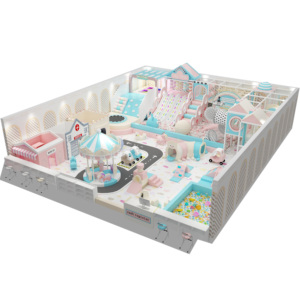 Nouvel équipement de terrain de jeu intérieur pour enfants, design professionnel, thème macaron, piscine à balles, avec toboggan - Product Image 2