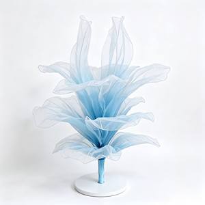 Flor Gigante de Organza con Degradado para Decoración de Pasillos de Boda, Flor Multicolor para Escenarios de Boda y Fondos de Eventos - Product Image 6