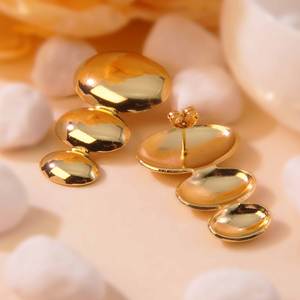 Женские винтажные позолоченные серьги-капли из нержавеющей стали, оптовая продажа, классический дизайн для юбилеев - Product Image 2