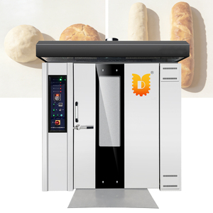 <span class=keywords><strong>Four</strong></span> rotatif à air chaud en acier inoxydable à double chariot, 64 plateaux, grande capacité, pour boulangerie industrielle et usine alimentaire - Product Image 2