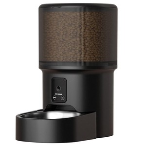 Smart Pet Feeder With Timed Feeding <b>Remote</b> Voice Control Video Monitoring For Home Use Black Rounded Shape European <b>Plug</b> - Product Image 3