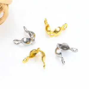 DIY Stainless Steel Connector Clasp with Fitting Ball Chain End Crimps Beads Jewelry Findings & Components for Buckle Making