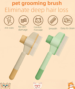 Peine de acero inoxidable con dientes metálicos para mascotas, cepillo para eliminar el pelo de gatos y perros, desenreda y elimina pulgas y pelo. - Product Image 2
