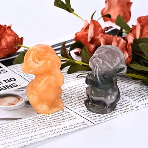 Vente en gros de sculptures d'animaux en cristal naturel, sculptures en pierre de jade, sculptures de singes en cristal pour articles décoratifs - Product Image 5