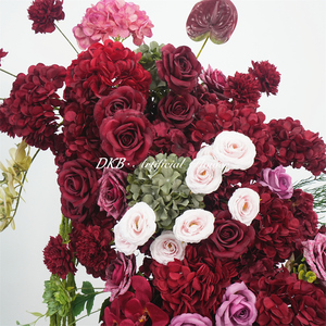 ARCH665 Décoration florale de mariage, <span class=keywords><strong>arche</strong></span> de fleurs artificielles <span class=keywords><strong>en</strong></span> soie faite à la main, rose rouge, <span class=keywords><strong>arche</strong></span> <span class=keywords><strong>en</strong></span> forme de corne de 2,2-2 m - Product Image 3