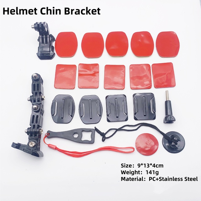 Hot Selling Helmet Fixed Extension Adjustable Arm Chin Bracket Mount for GoPro Hero 14 13 12 11 10 DJI Action 6 5 Pro 4 Insta360