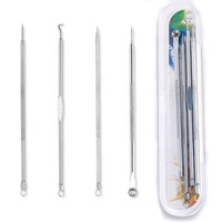 Kit de traitement de l'acné et d'élimination des points noirs VH en acier inoxydable, extracteur de boutons pour le soin de la peau du visage et la beauté