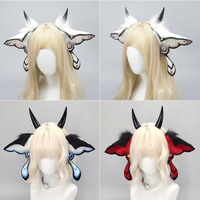Serre-tête d'Halloween avec oreilles de démon, créature fantastique, oreilles d'animaux réalistes, oreilles de malva en fourrure, accessoire de coiffure pour cosplay