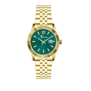 Reloj unisex de metal simple con indicador de fecha - Product Image 1