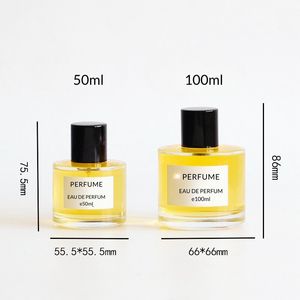 Bouteille de parfum en verre courte cylindrique de 50ml 100ml atomiseur rechargeable clair avec pulvérisateur d'argent - Product Image 2