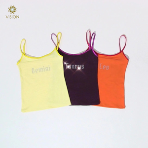 Logo personalizzato Y2k <span class=keywords><strong>vestiti</strong></span> gotico estetica carino <span class=keywords><strong>donna</strong></span> Top <span class=keywords><strong>senza</strong></span> <span class=keywords><strong>maniche</strong></span> canotta Punk lettera cartone animato strass Top - Product Image 2