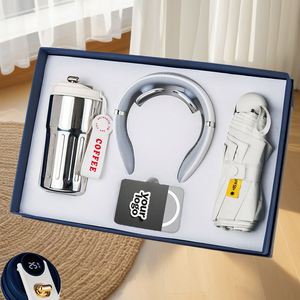 Promotional Coffee Cup+Umbrella+Neck+Power Bank+Massage Equipment Four in One Logo Business Mobile Power <b>Gift</b> <b>Set</b> - Product Image 4