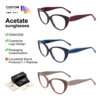 Monturas Ópticas de Acetato Estilo Ojo de Gato Vintage, Unisex, Retro, Modernas, para Lentes Graduadas, Venta al Por Mayor