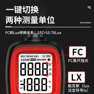 เครื่องวัดความสว่างแบบดิจิตอล Delixi รุ่น DLY-1802 สำหรับใช้งานภายในและภายนอกอาคาร ความแม่นยำสูง เครื่องวัดแสงแบบลักซ์ - Product Image 2