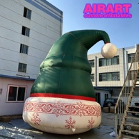 Décoration de toit pour enfants, ballon gonflable en forme de chapeau rouge, ballon gonflable en forme de chapeau de Père Noël pour la décoration de magasins et de bâtiments
