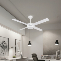 Ventilateur de plafond LED commercial au design moderne, 4 pales, homologué SAA, pas cher, 220v, télécommande, moteur CC, ventilateur de plafond avec lumière