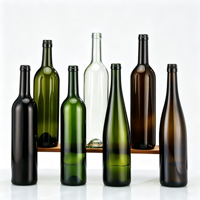 Bouteille de vin en verre de luxe personnalisée 25,3 oz 750 ml, emballage en verre ambré vert antique anti-lumière