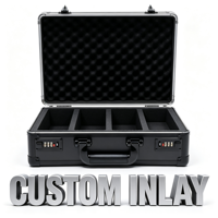 Valise en aluminium noir avec deux serrures à combinaison, mallette de transport rigide en aluminium avec séparateurs en mousse, boîte de rangement portable pour outils