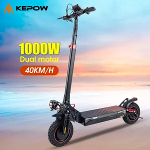 1000w powerful motor 48v 40km long range adjustable height off-road scooter T4 adult folding fast electric scooter