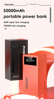 Batterie externe grande capacité 50000 mAh, plusieurs ports USB, charge rapide, écran LED, station d'alimentation de voyage pour téléphone