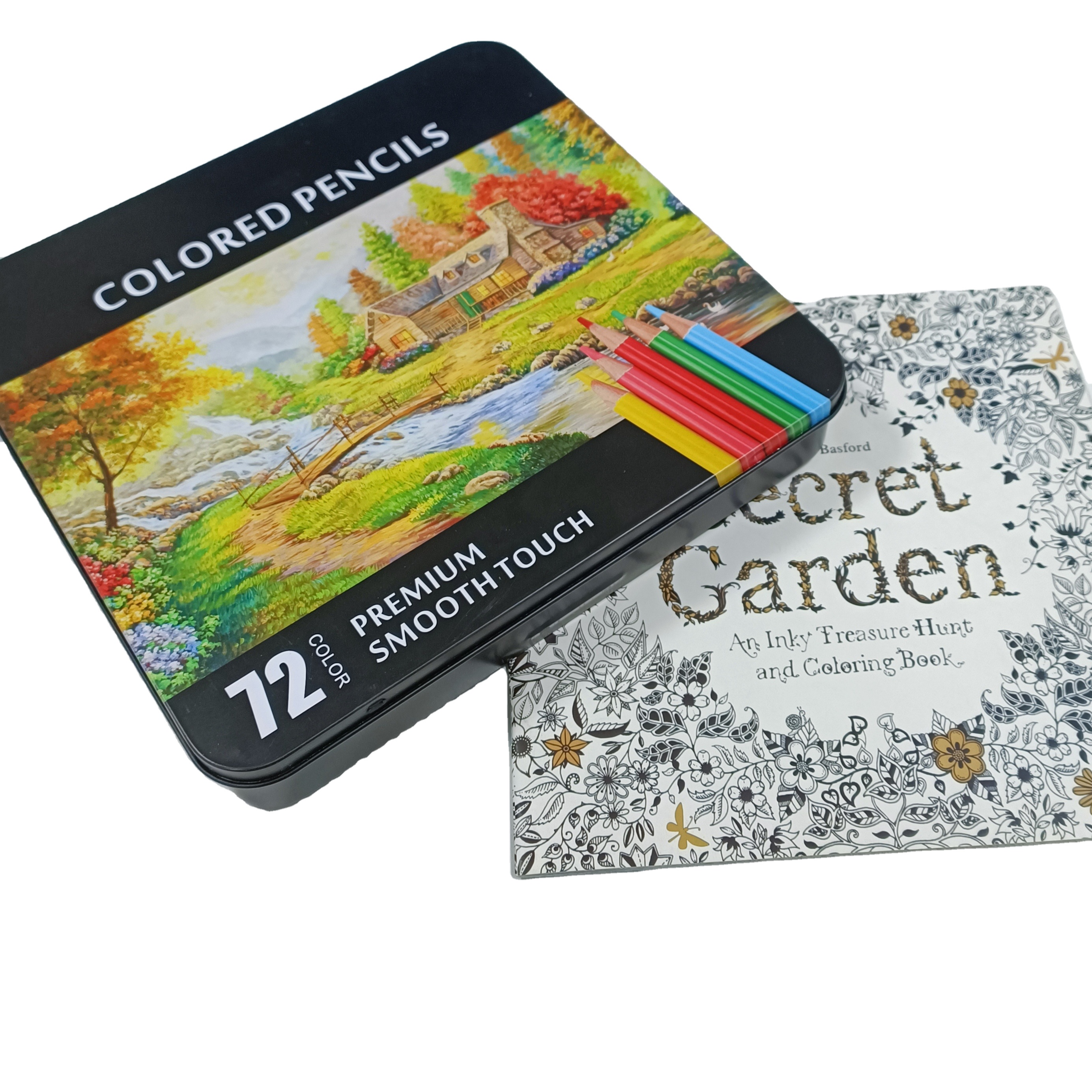 Новое поступление 2022, детский художественный набор, книжка-раскраска с цветным карандашом, жестяная коробка, 72 цветных карандаша //