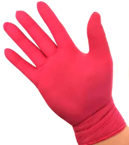 Wholesale Disposable High Quality Beauty Salon Nitrile Gloves Red For Catering Beauty Salon