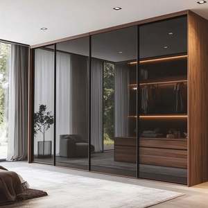 Meubles de chambre à coucher sur mesure, nouveau design, armoire à portes battantes en bois et en verre, armoire de luxe pour chambre à coucher - Product Image 1