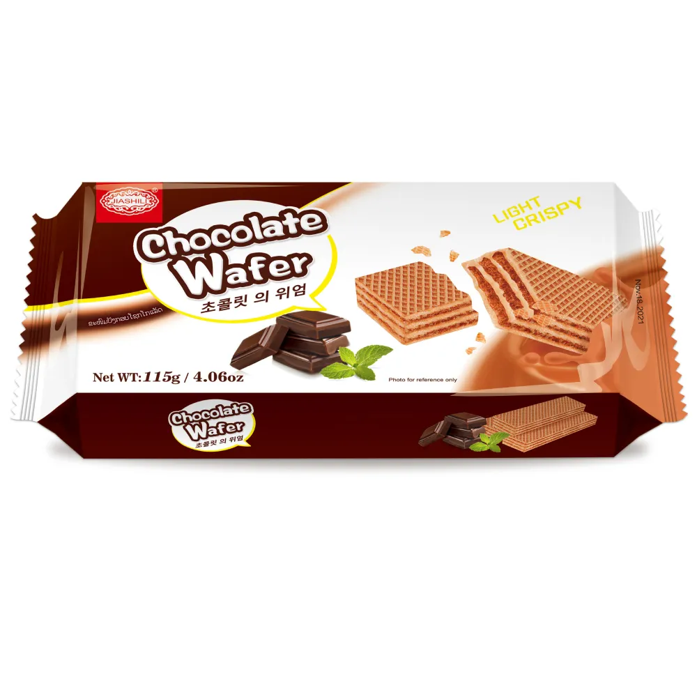 Chocolade Wafels Koekjes Smaak Koekjes Groothandel Voedsel Snacks Cadeau 4.06Oz 115G * 24 Zak